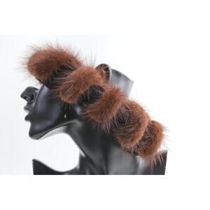 Vintage 1960s Dark Brown Mink Fur Topper Pillbox Hat Classic Retro One Size